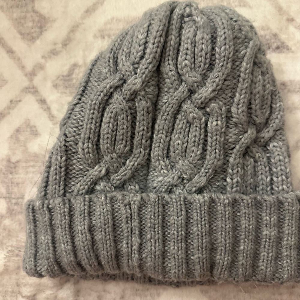 The North Face Women's Cable Knit Beanie in icy greyish blue - Picture 4 of 4